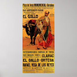 Póster Plaza del toros, torero, Barcelona, cosecha