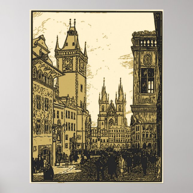 Póster Plaza del Viejo Praga (Frente)
