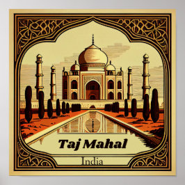 Póster Plaza del Vintage Taj Mahal