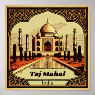 Póster Plaza del Vintage Taj Mahal