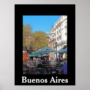 Póster Plaza Dorrego en una tranquila tarde - Buenos Aire