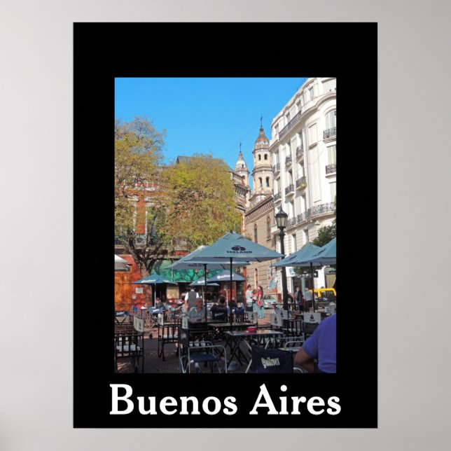 Póster Plaza Dorrego en una tranquila tarde - Buenos Aire (Frente)