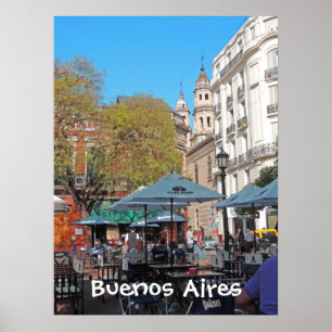 Póster Plaza Dorrego por la tarde