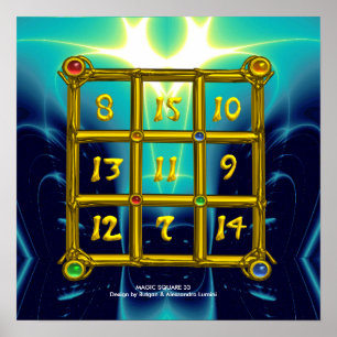 Póster PLAZA MAGIC 33 ,Turquasa azul