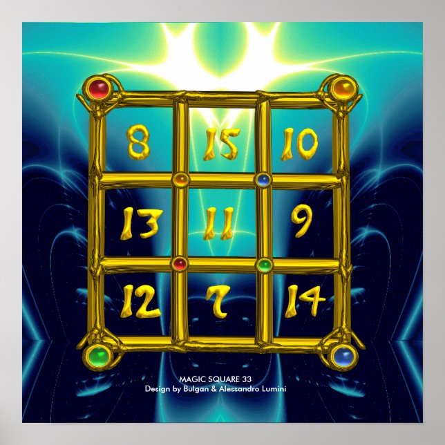 Póster PLAZA MAGIC 33 ,Turquasa azul (Frente)