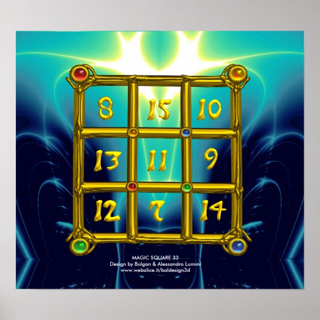 Póster PLAZA MAGIC 33 ,Turquasa azul (Frente)