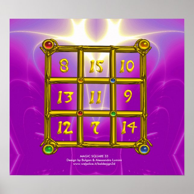 Póster PLAZA MÁGICA 33, violeta rosada púrpura (Frente)