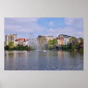 Póster Plaza Marie-Louise en Bruselas, Bélgica