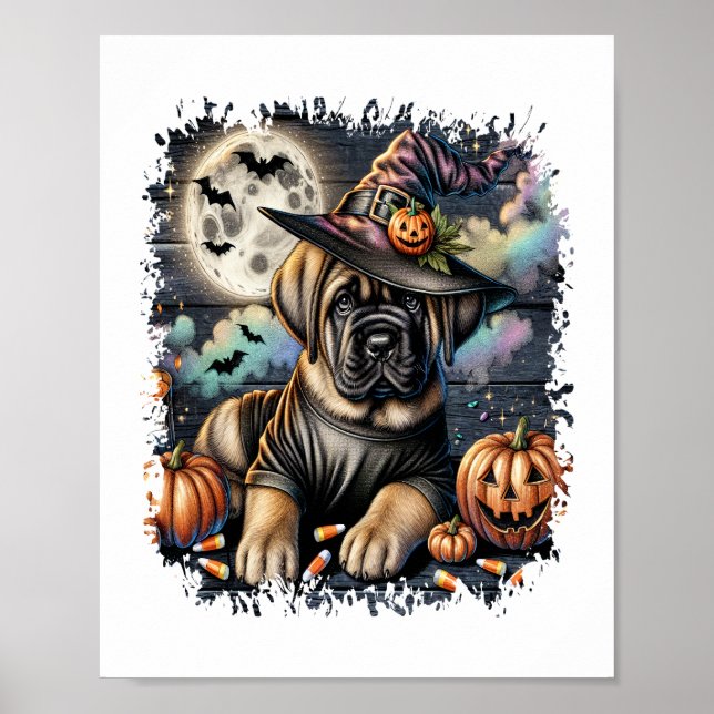 Póster Plaza Mastiff Dog Halloween (Frente)