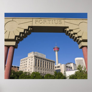 Póster Plaza Olímpica y Calgary Tower, Alberta, Canadá