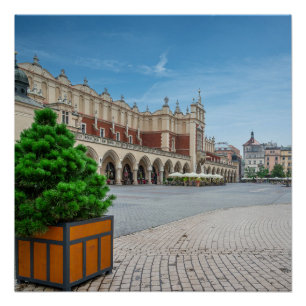 Póster Plaza principal en el casco antiguo de Cracovia, P