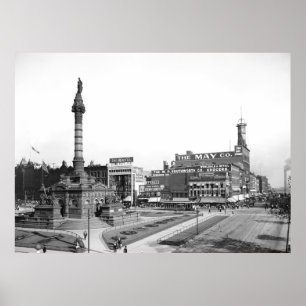 Póster Plaza Pública, Cleveland, 1900