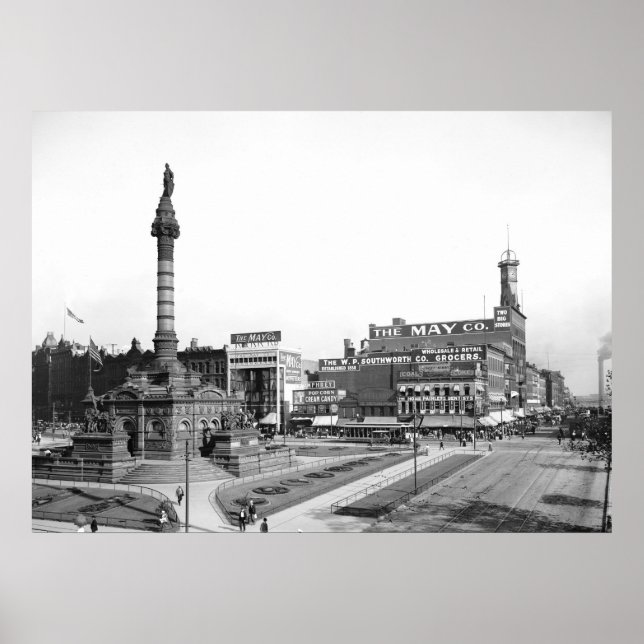 Póster Plaza Pública, Cleveland, 1900 (Frente)