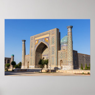 Póster Plaza Registan al atardecer - Samarcanda, Uzbekist
