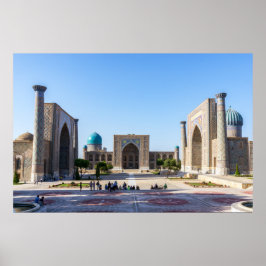 Póster Plaza Registan al atardecer - Samarcanda, Uzbekist