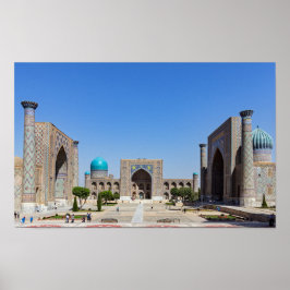Póster Plaza Registan - Samarcanda, Uzbekistán, Asia