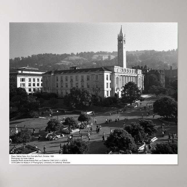 Póster Plaza, Sather Gate from Dwinelle Roof, 1966 (Frente)