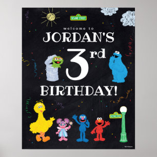 Póster Plaza Sésamo 3.ª Bienvenida de cumpleaños