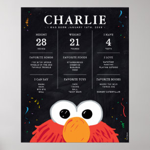 Póster Plaza Sésamo - Elmo   1.ᵉʳ hito de cumpleaños