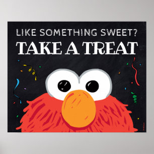 Póster Plaza Sésamo - Elmo Chalkboard Se Da Un Tramo