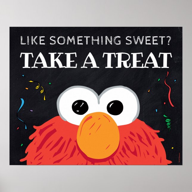 Póster Plaza Sésamo - Elmo Chalkboard Se Da Un Tramo (Frente)