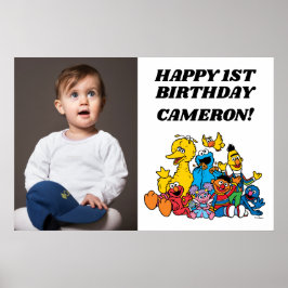 Póster Plaza Sésamo Pals Primer Cumpleaños