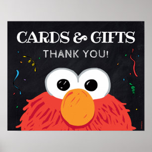Póster Plaza Sésamo - Rótulo de tarjetas Elmo Chalkboard 