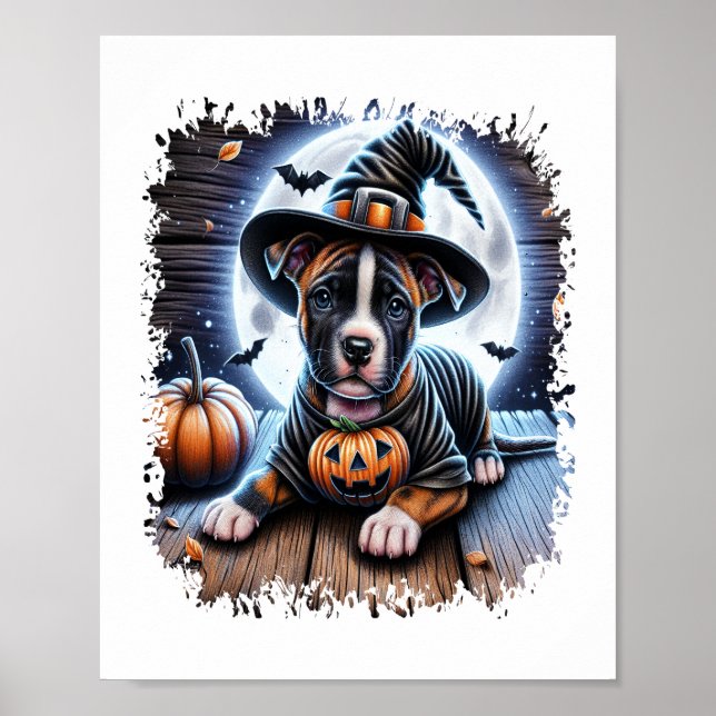 Póster Plaza Staffy Dog Halloween (Frente)