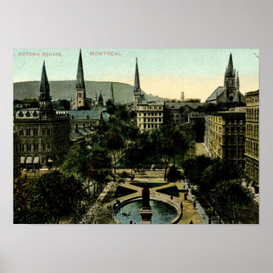 Póster Plaza Victoria, Montreal Vintage