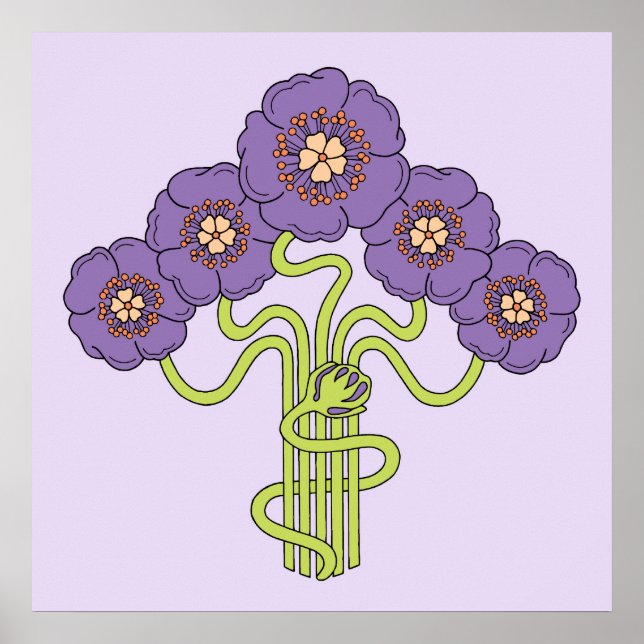 dibujos de flores art nouveau