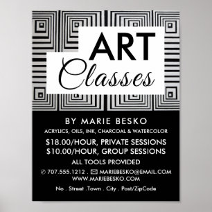 Póster Plazas de trippy Maze, profesor de arte, clases de