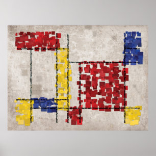 Póster Plazas inspiradas en Mondrian