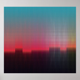 Póster Plazas urbanas digitales: Desenfoque futurista.