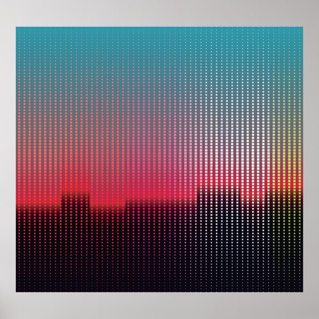 Póster Plazas urbanas digitales: Desenfoque futurista. (Frente)