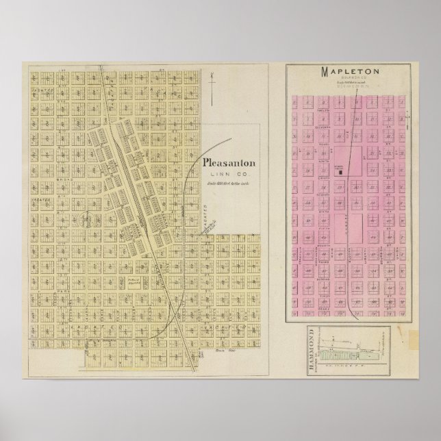 Póster Pleasanton, Mapleton y Hammond, Kansas (Frente)