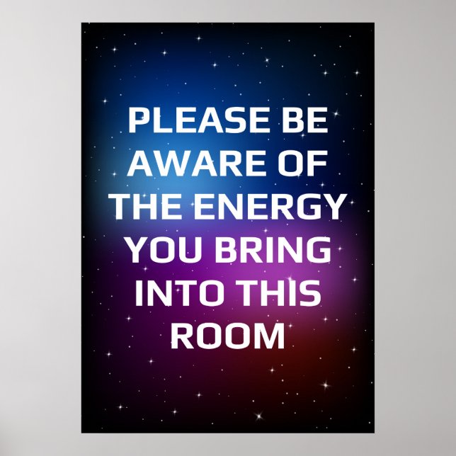 Póster Please be aware of the energy (Frente)