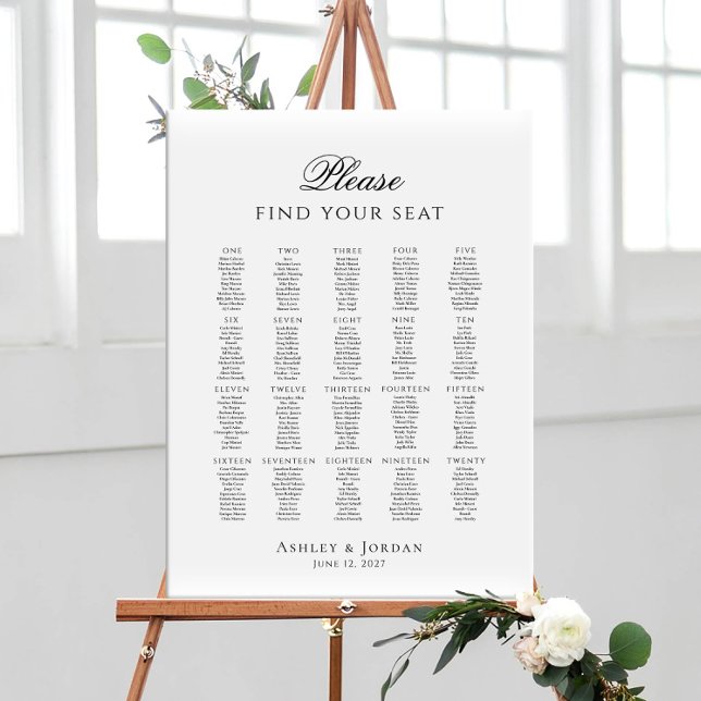 Póster Please Find Your Seat up to 20 tables seating plan (Subido por el creador)