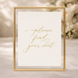 Póster Please Find Your Seat Wedding Sign