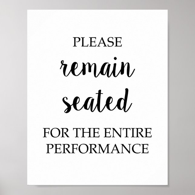 Póster Please Remain Seated (Frente)
