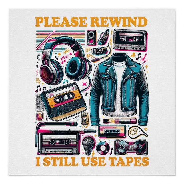 Póster Please Rewind - I still Use Tabes (Anverso)