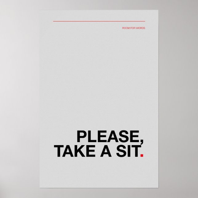 Póster PLEASE, TAKE A SIT – Funny Bathroom Poster (Frente)