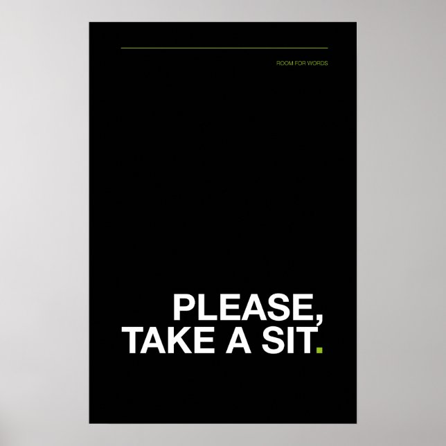 Póster PLEASE, TAKE A SIT – Funny Bathroom Poster (Frente)