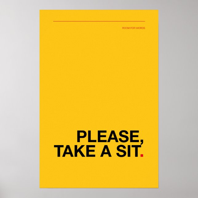 Póster PLEASE, TAKE A SIT – Funny Bathroom Poster (Frente)