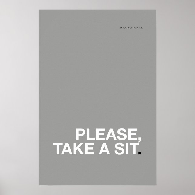 Póster PLEASE, TAKE A SIT – Funny Bathroom Poster (Frente)