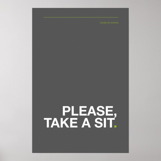 Póster PLEASE, TAKE A SIT – Funny Bathroom Poster (Frente)