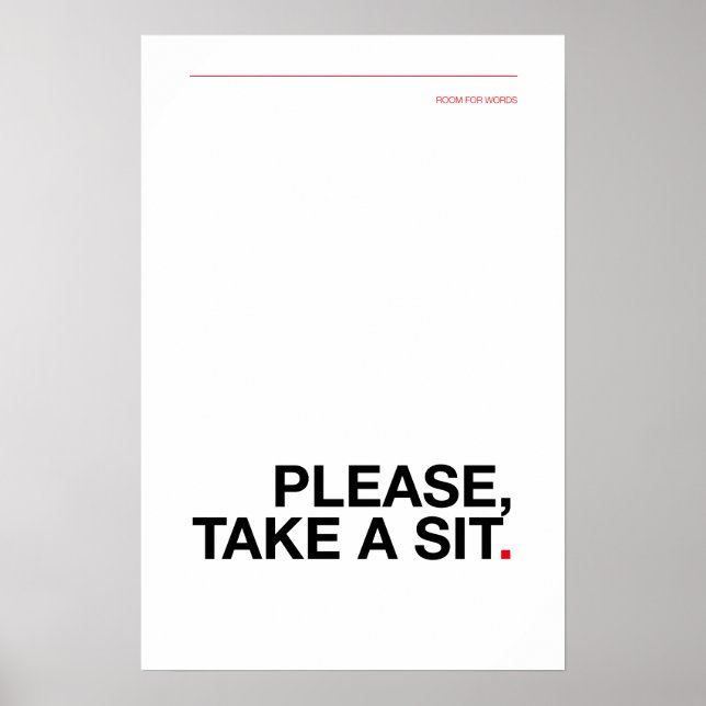 Póster PLEASE, TAKE A SIT – Funny Bathroom Poster (Frente)