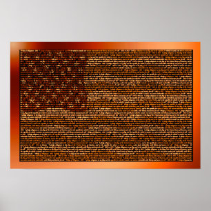 Póster Pledge of Allegiance in USA Flag Print