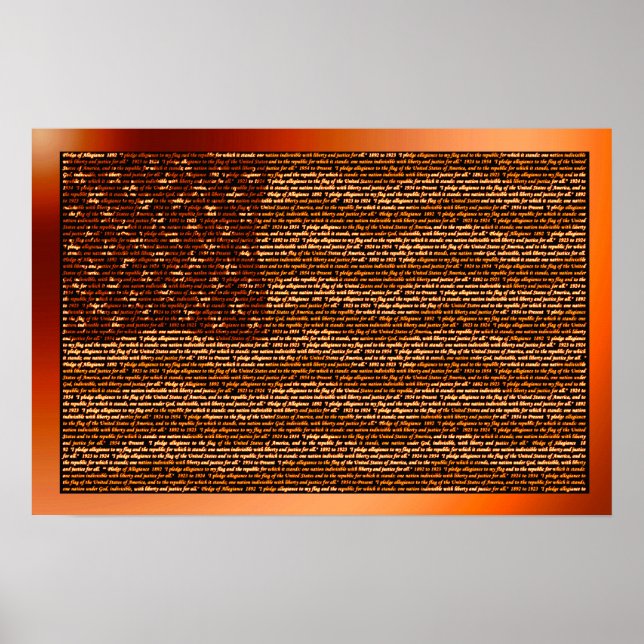 Póster Pledge of Allegiance in USA Flag Print (Frente)