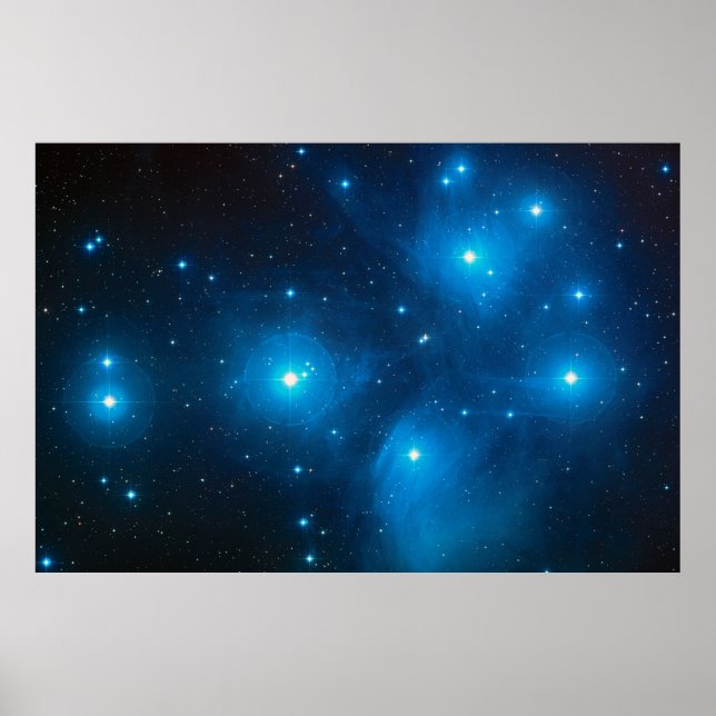 Póster Pleiades Astro Oujda asterismo cúmulo estelar azul (Frente)