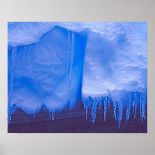 Póster Pleno cementerio de Iceberg, Antártida:Azul